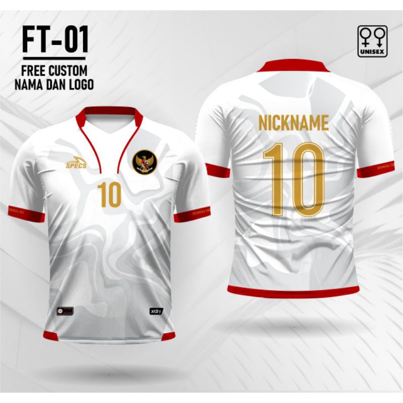 Jersey timnas futsal Indonesia specs kaos futsal custom nama full printing