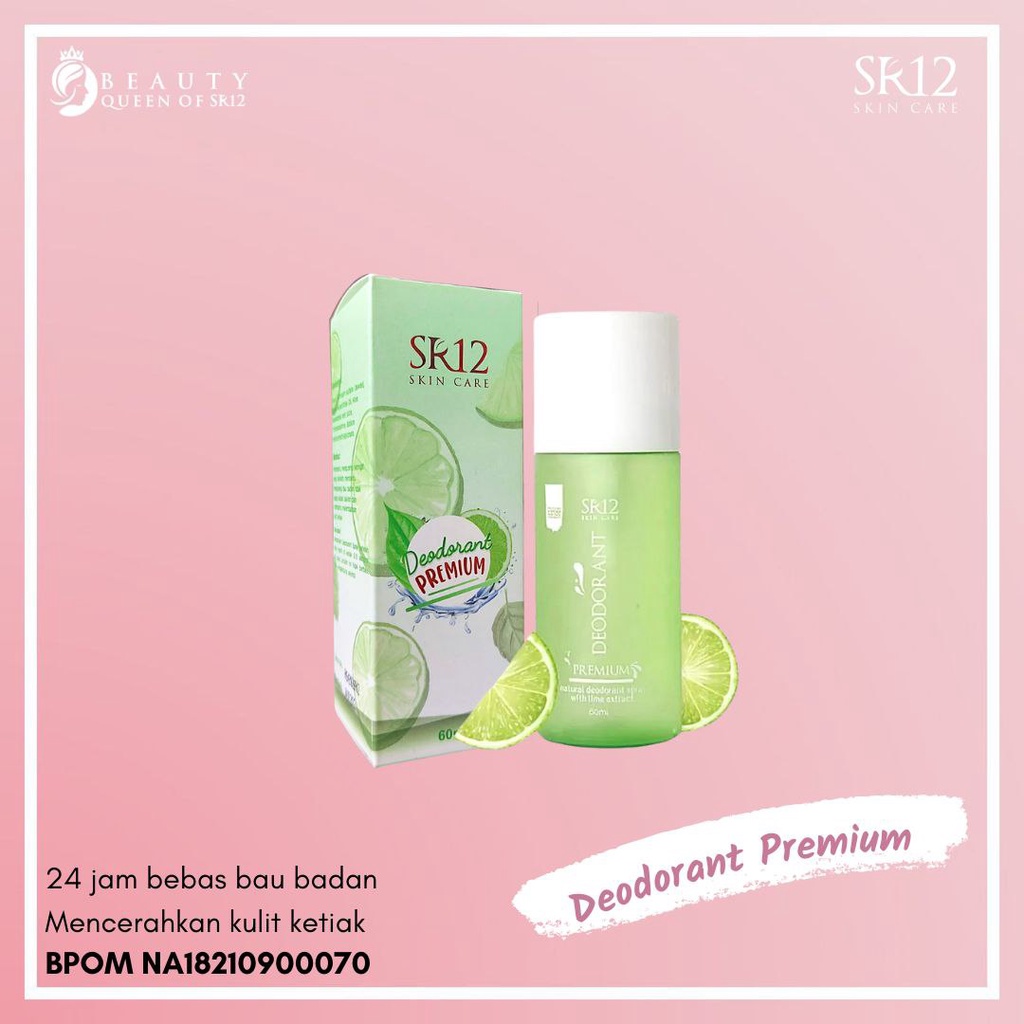 SR12 Deodorant Spray 60ml Penghilang Bau Badan Keringat Non Alkohol Antiperspirant Mencerahkan Kulit Ketiak