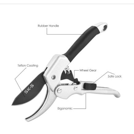 [Toserba_Emak] - Gunting Taman Ranting Tumbuhan Bunga Garden Pruning Shear Scissors - Silver