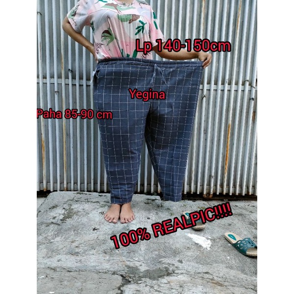 CELANA BAGGY KOTAK BIG JUMBO(BB 90-130KG) BAGGY KOTAK Tartan WANITA OVERSIZE TERBARU TERMURAH EXTRAJUMBO SUPERJUMBO JAMINAN KUALITAS BISA COD