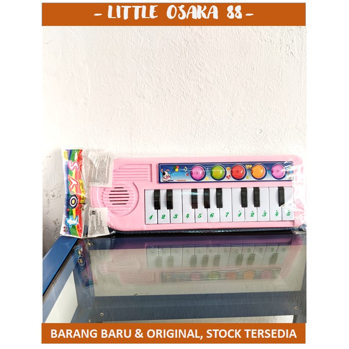 Mainan Anak Piano Edukatif Lampu Music Pink