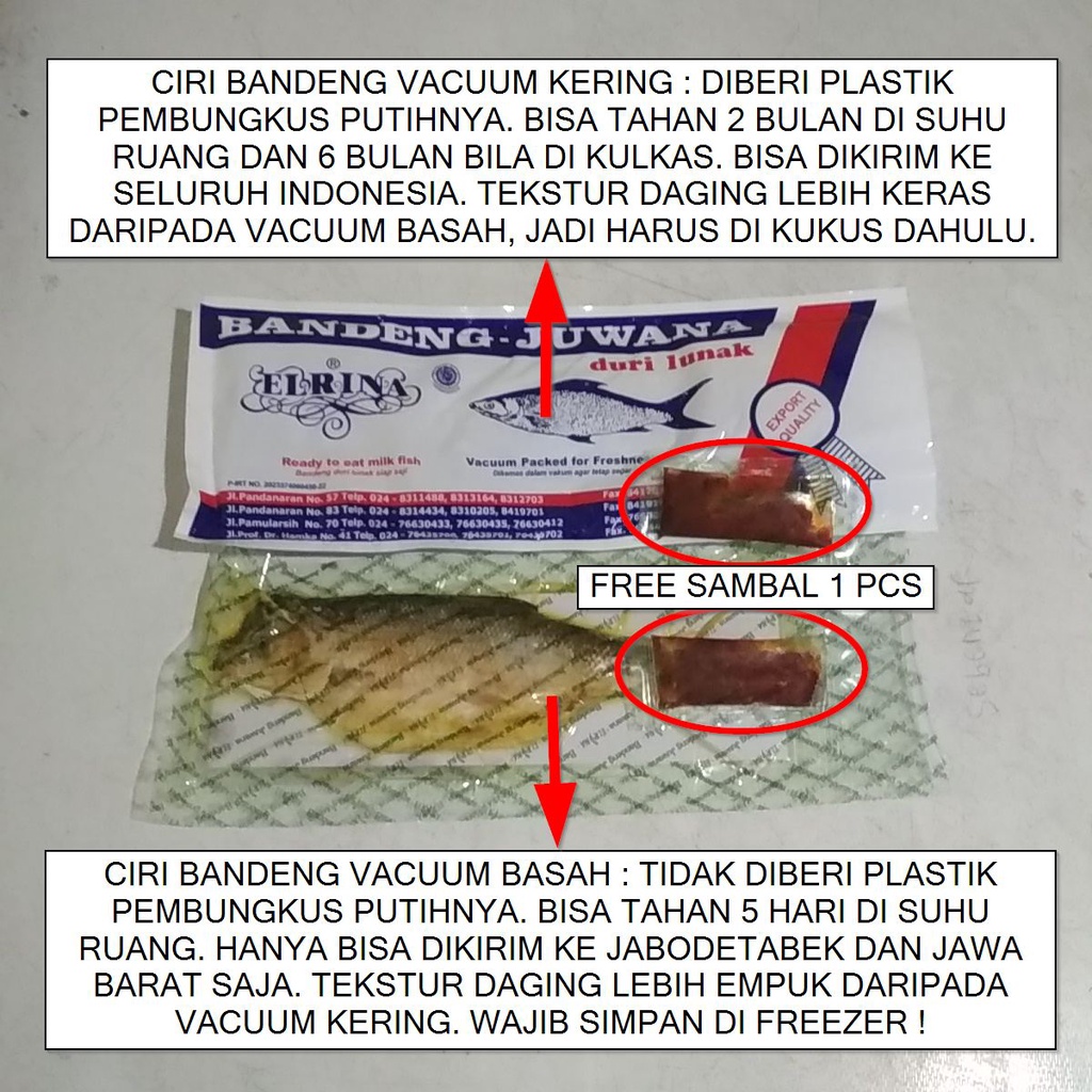 Ikan Bandeng Presto Juwana Elrina Erlina Asli Semarang Duri Lunak Vacum Vacuum Basah dan Kering Agen Bekasi