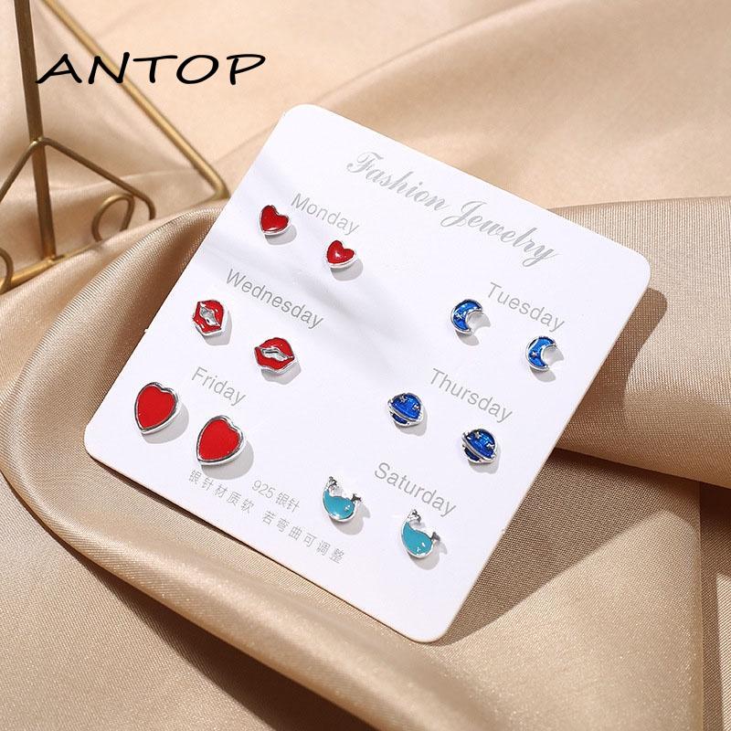 Set Anting Tusuk Silver 925 Desain Simple Hias Mutiara Untuk Wanita