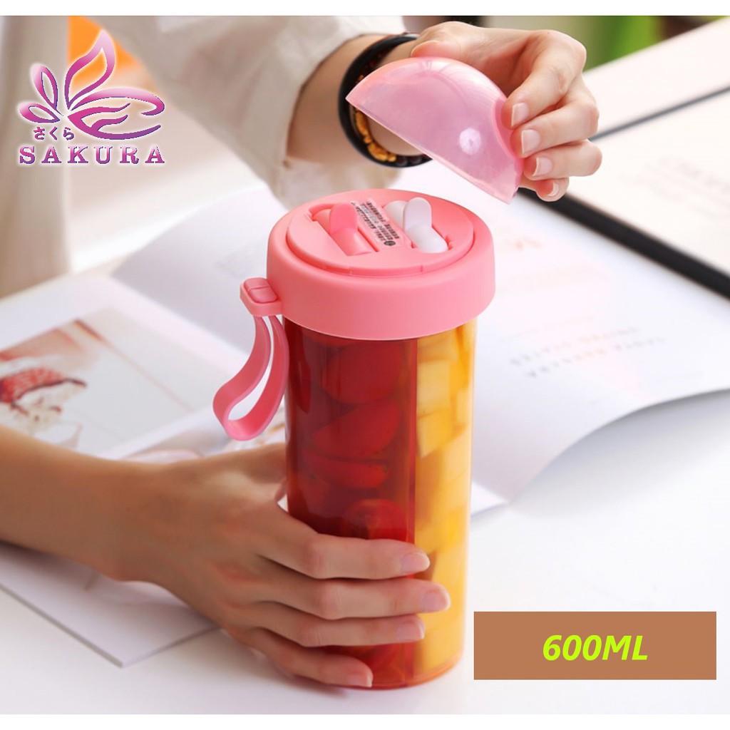 BOTOL 2 SEDOTAN 600ml/420ml Dual-usebottle/dua sedotan-SOSOYO