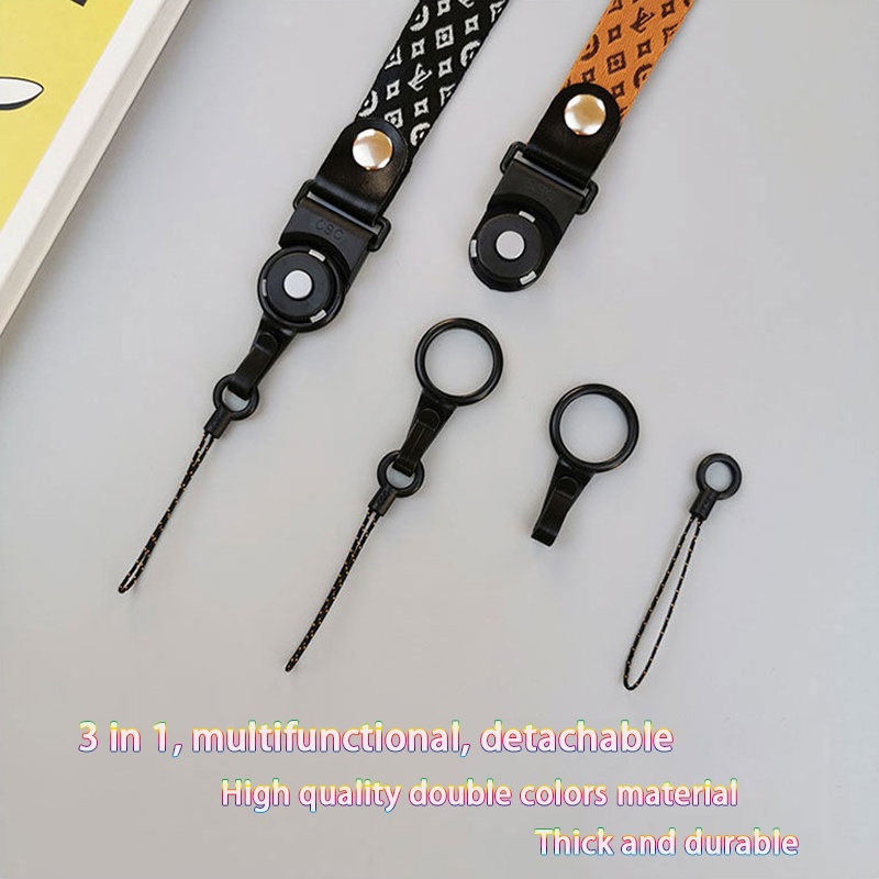 2in1 Kualitas Tinggi Desainer Lanyard Telepon Pola Leher Gantungan Kunci Anti Hilang Untuk ID Badge Gantungan Kunci Ponsel Cord Sling