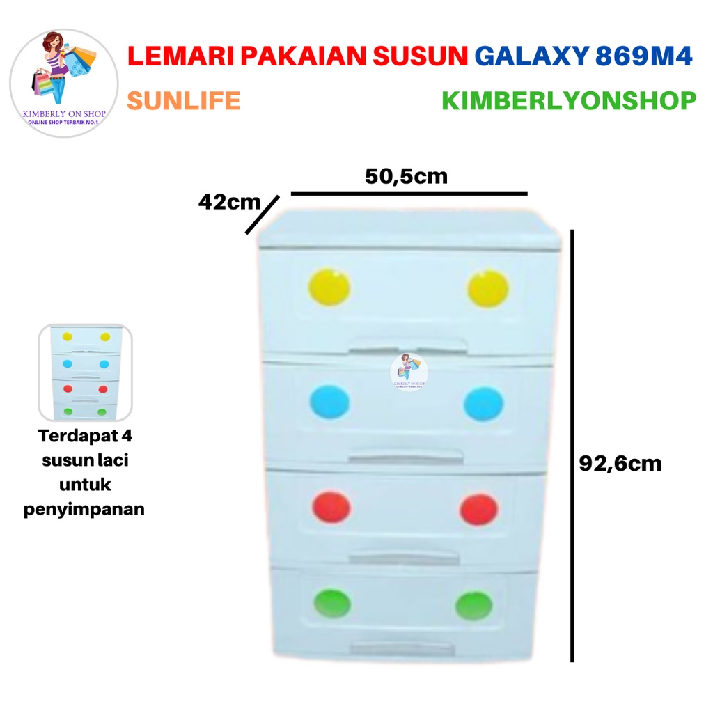 Lemari Pakaian Susun Laci Galaxy Premium Plastik 869 Sunlife