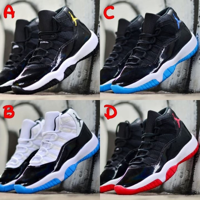 sepatu basket pria wanita nike air jordan putih impor vietnam - D-Hitam Merah, 40