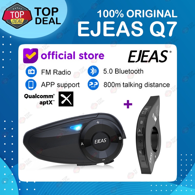 EJEAS Q7 Bluetooth 5.0 FM Radio Intercom 7 helm upgrade dr V6 Pro-Intercom Q7 + remote