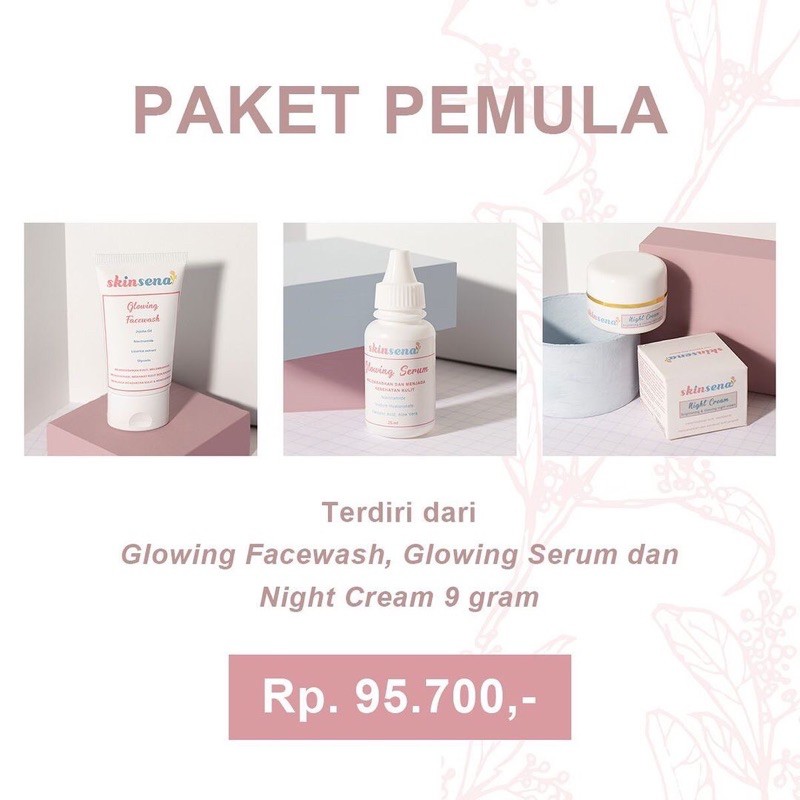 SKINSENA SKINCARE FACE GLOWING, ACNE SERIES, PAKET SKINCARE BPOM