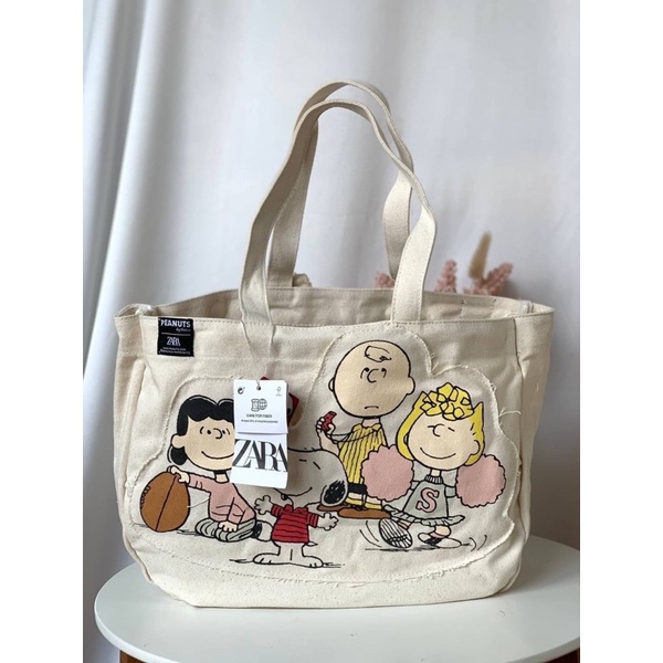 zara snoppy totebag canvas original reject