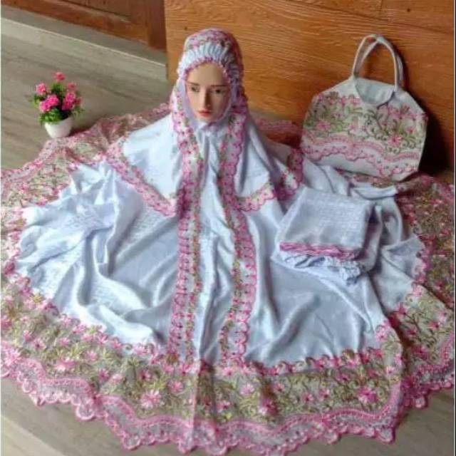 MUKENA MUKENAH RUKUH TELEKUNG POTONGAN PUTUSAN ATAS BAWAH DEWASA BORDIR MURAH SEMI SUTRA COD GROSIR