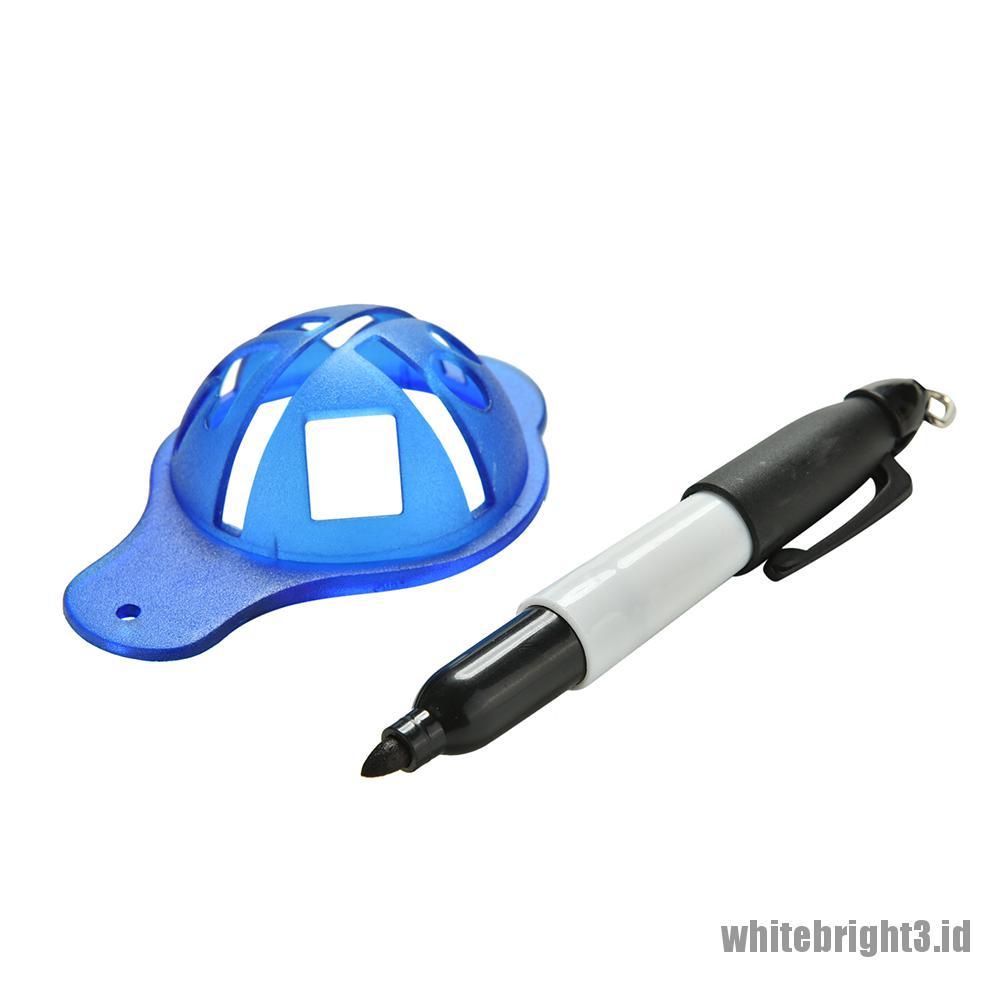 &lt;&lt;WHITE&gt;&gt; Golf Ball Stencil and Marker Kit with Waterproof Marker and Ball Alignment Aid W