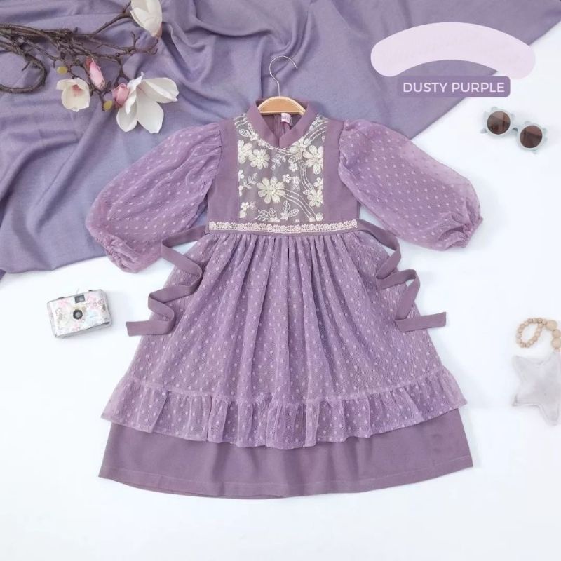 TERBARU GAMIS ANAK TILE DOT KOMBI WOLFIS TERMURAH GAMIS ANAK PEREMPUAN / GAMIS ANAK MUSLIM KONDANGAN