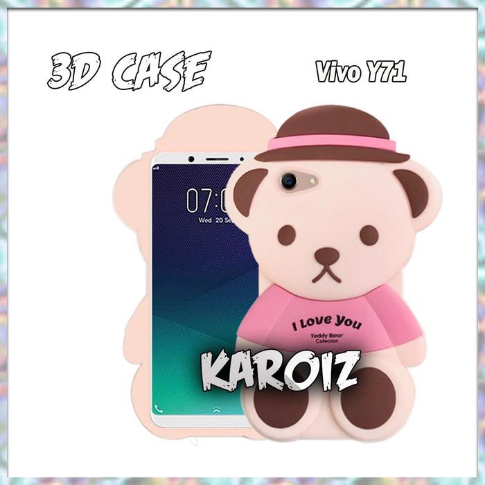 Boneka Hello Kitty Besar ~ 3D Case Vivo Y71 Softcase 4D Karakter Boneka Hello Kitty Doraemon Teddy