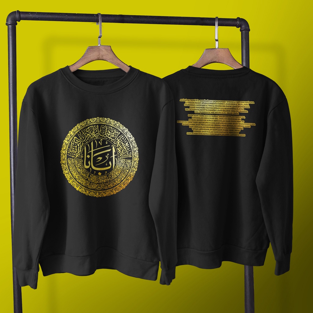 SWEATER CREWNECK ROHANI KALIGRAFI DOA BAPA KAMI