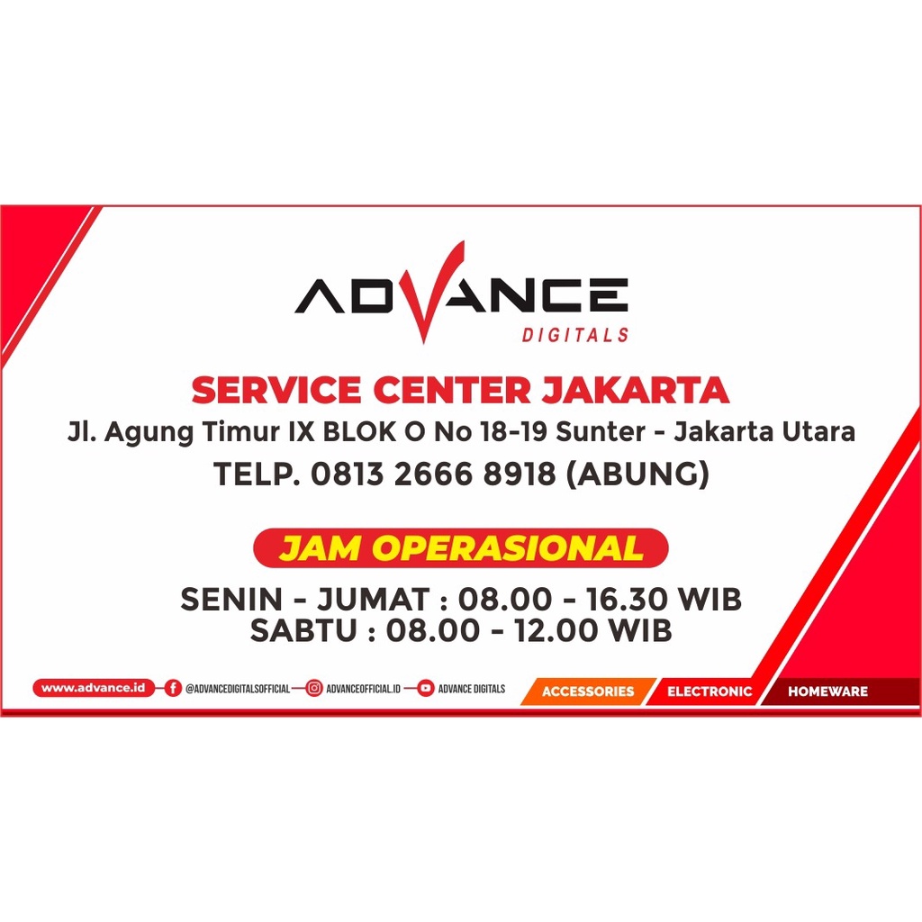 SERVICE CENTER ADVANCE OKTASTORE JAKARTA SEMARANG SURABAYA MAKASAR BATAM