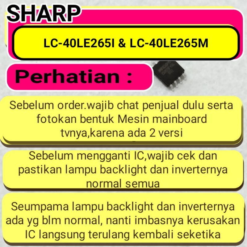 IC eprom sharp LC-40LE265I LC-40LE265M