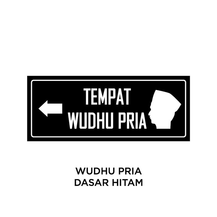 Otello - Tempat Wudhu Pria Sign Board Akrilik Signage Acrylic Print Nama Ruangan Papan Penanda