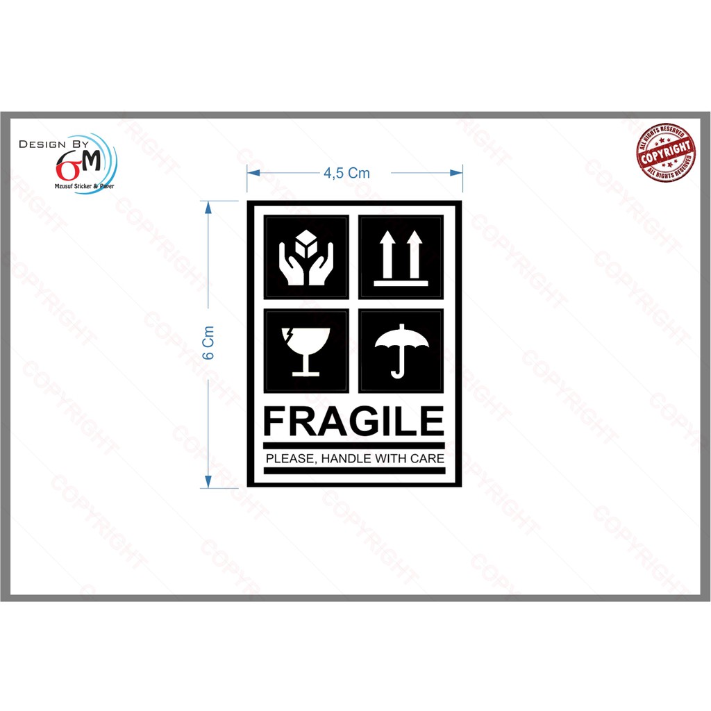 

Stiker Label Fragile Hitam (1pack=100 pcs)