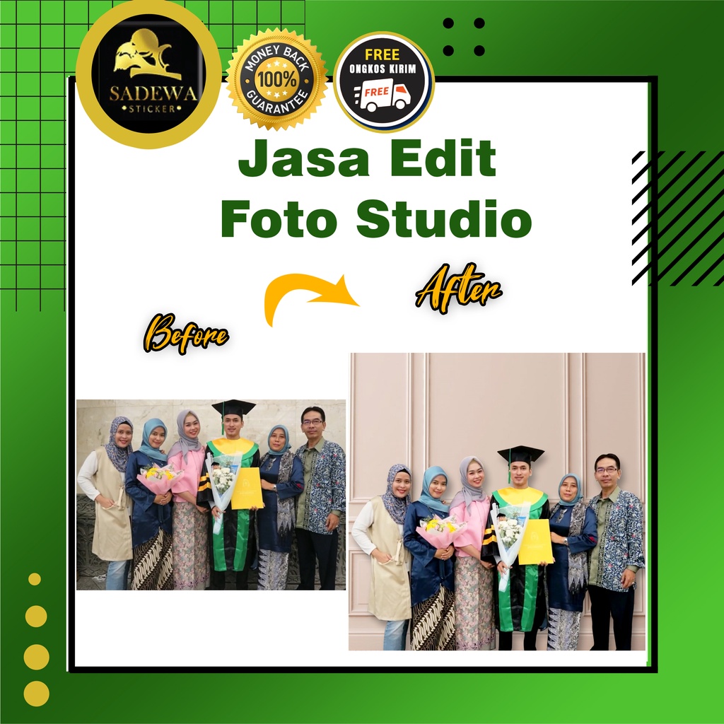 Jasa Edit Ganti Background Foto Studio Wisuda Keluarga Pasangan Pacar Couple