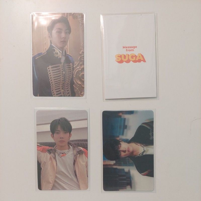 pc jungwon up concept, jake down lenti, hee down concept, suga message card