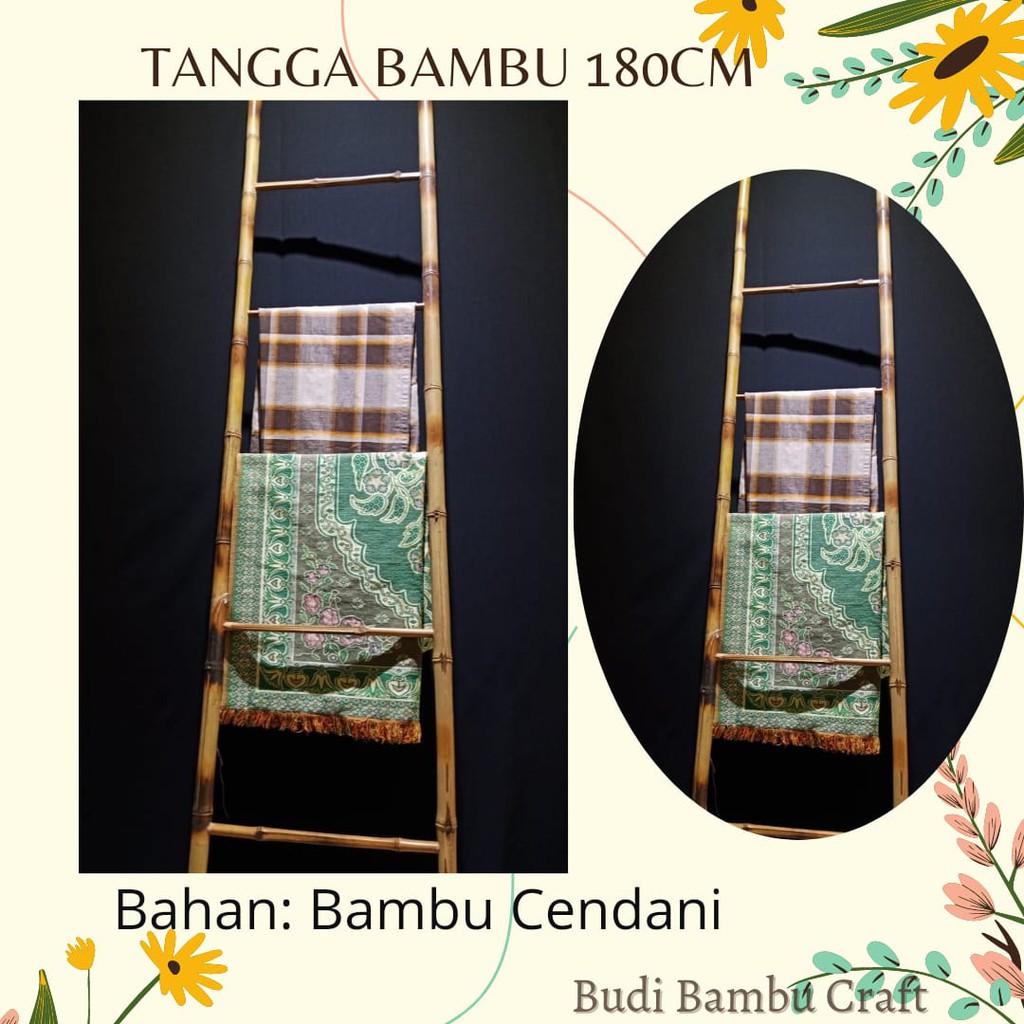 Tangga Bambu Cendani /Tangga Dekorasi Ukuran 180cm / Cendani Bamboo Ladder