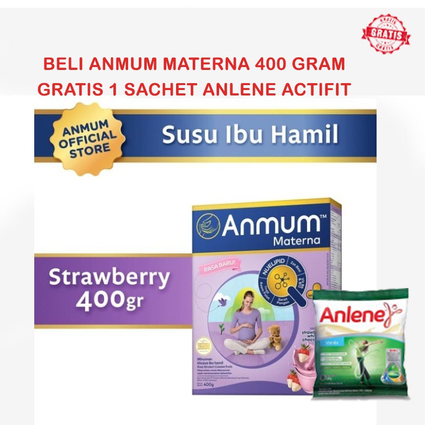 Anmum Materna 400gr Cokelat Dan Strawberry White Cokelat Gratis 1 Sachet Anlene Actifit Shopee Indonesia