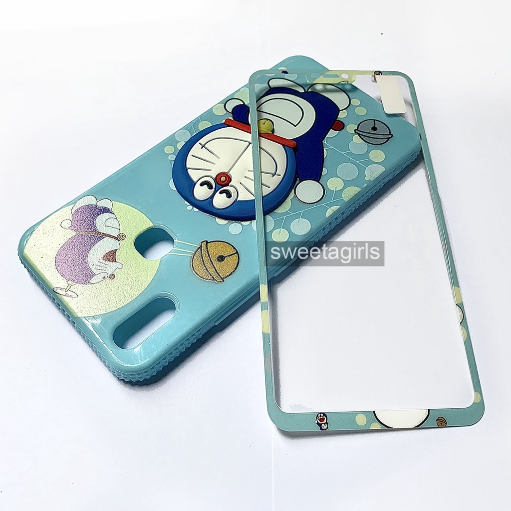 Casing Silikon Jelly Lucu dengan Antigores untuk Vivo V9  - Boneka Karakter Timbul - sweetacase.id - Softcase / COD / Casing Terbaru - Karakter Lucu - Casing Imut - Kesing Hits - Case Gemoy - Kesing - Aesthetic Stitch - Doraemon