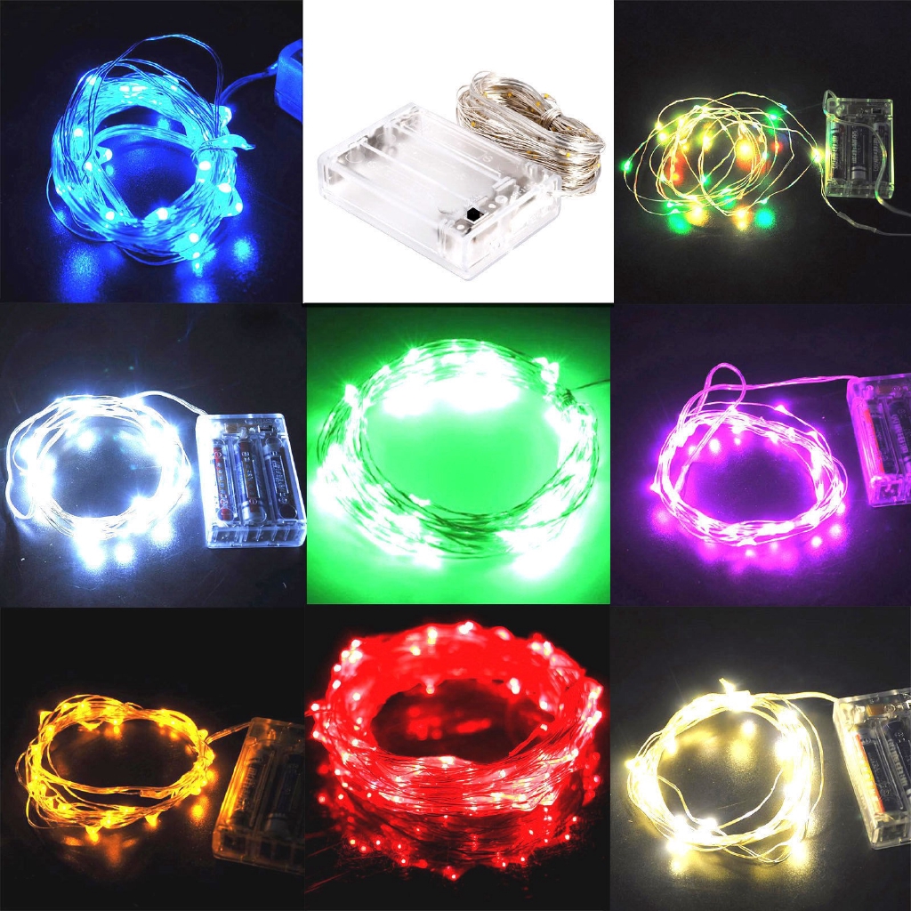 Lampu String 20 / 30 Led 2 / 3M Tenaga Baterai Untuk Dekorasi Natal