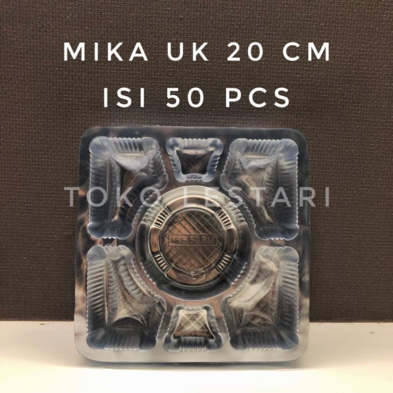 Mika 7 Sekat Ukuran 20x20 cm Bahan Tebal isi 50 Pcs