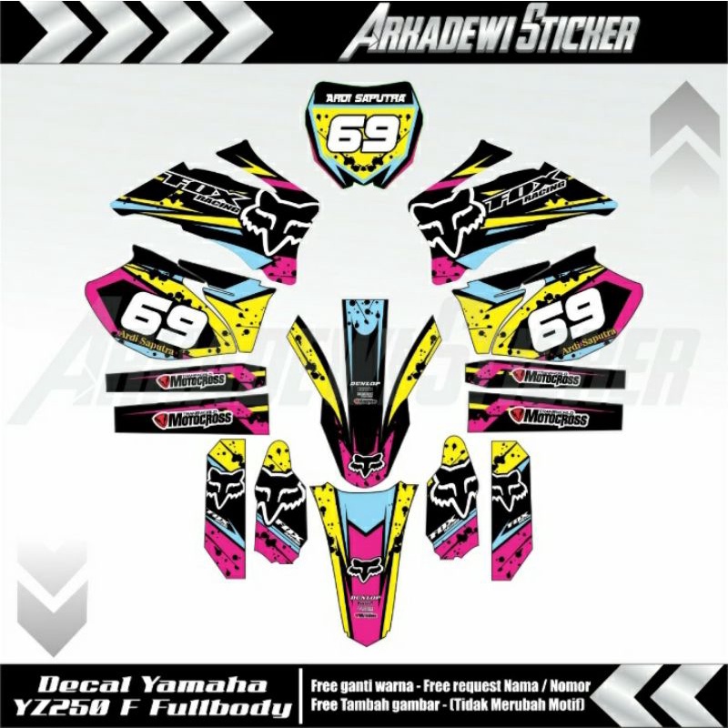Stiker decal yamaha YZ250F full body