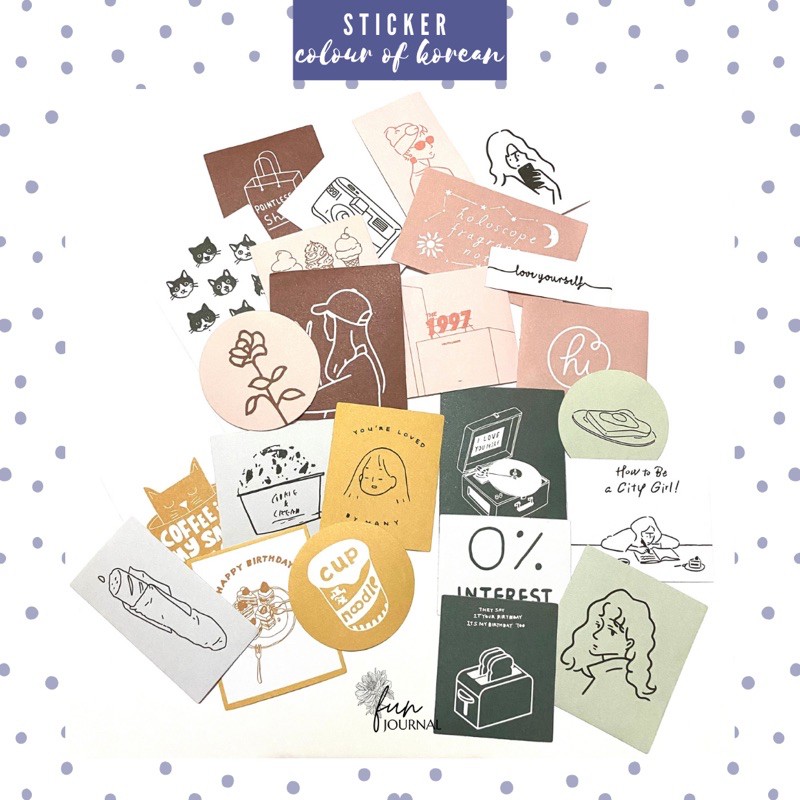 

COLOUR OF KOREAN STICKER STIKER PACK UNTUK JOURNAL JURNAL PLANNING PLANNER SCRAPBOOK DIY BUJO