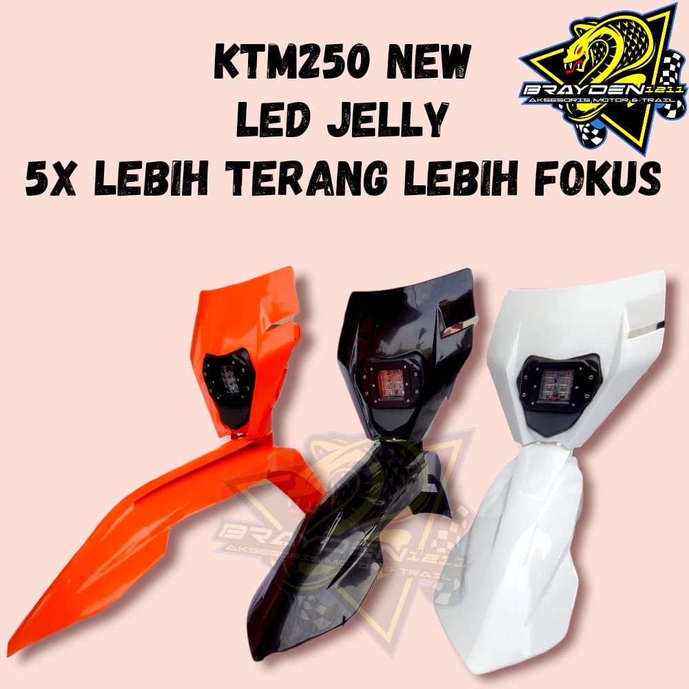 SPAKBOR DAN LAMPU KTM 250/SLEBOR DAN BATOK LAMPU KTM 250/KEDOK LAMPU DEPAN KTM LED