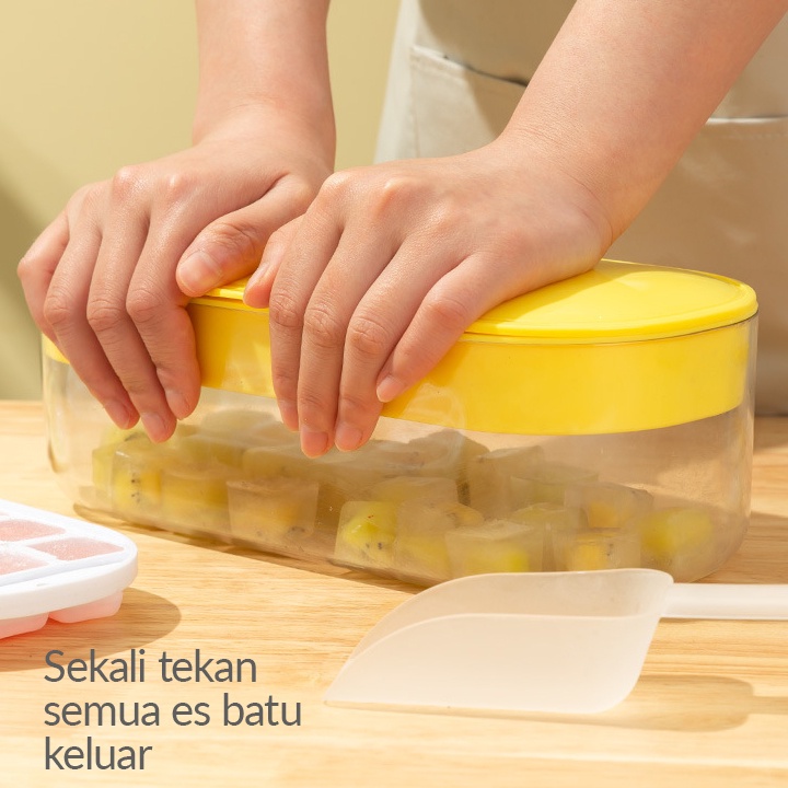 Vana Cetakan Es Batu Modern Sekali Tekan Jadi Dengan Wadah Kotak Akrilik Aesthetic Ice Tray Praktis Gratis Sekop