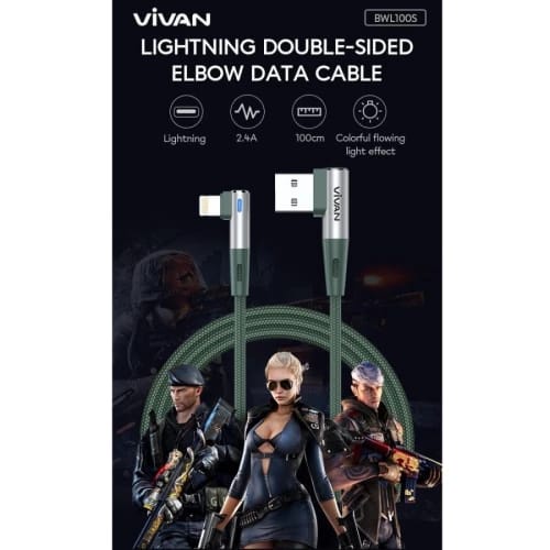 Vivan Kabel Data BWL100 Iphone Lightning Gaming USB Cable Fast Charging 1M