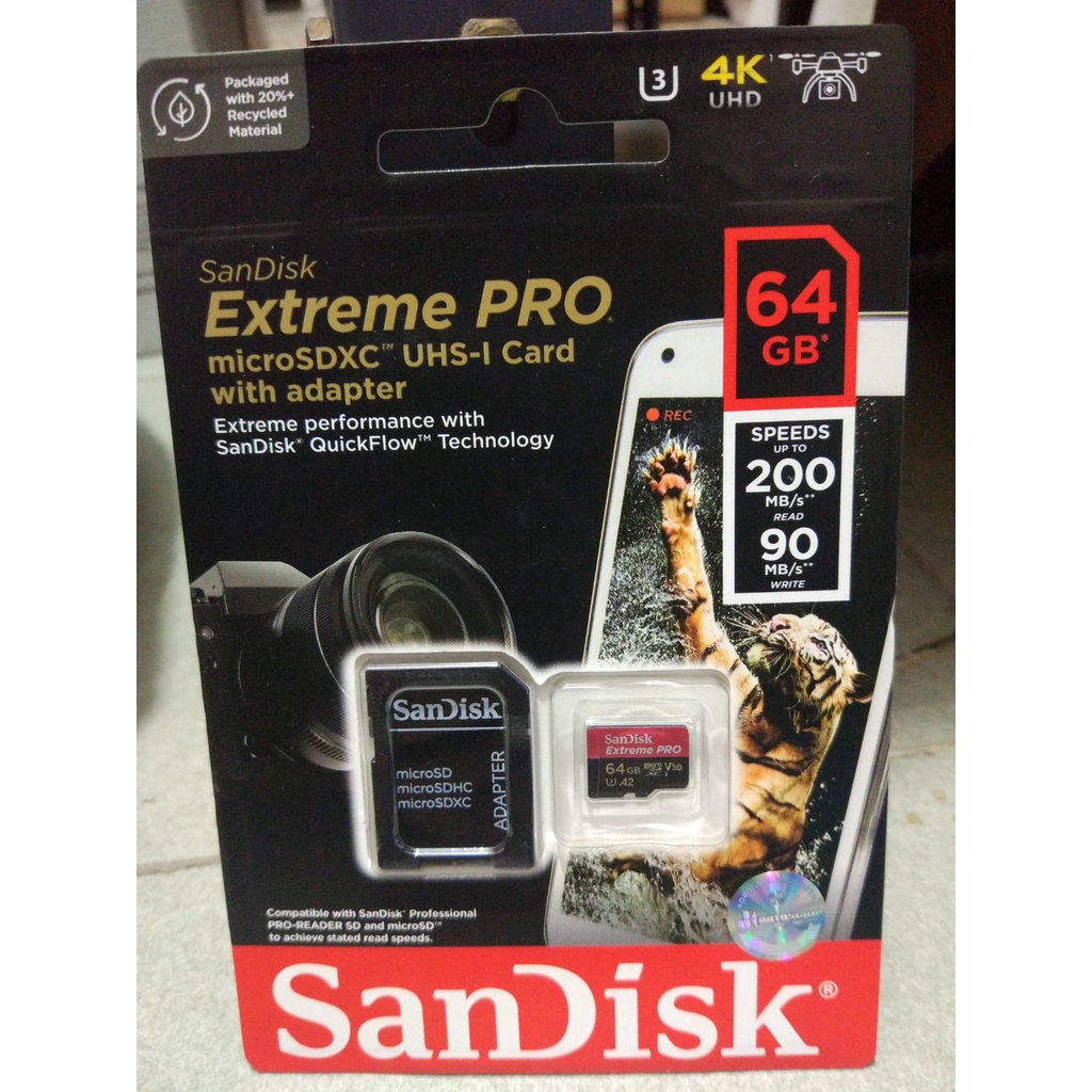 SanDisk Extreme Pro MicroSD 64GB A2 200MB/s V30 U3 4K