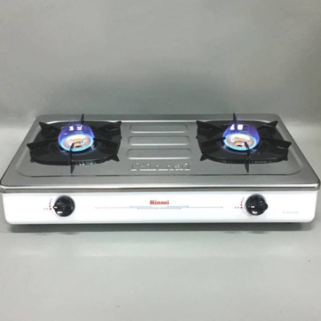 Rinnai 602e W Kompor Gas Putih 2 Tungku Kompor Gas Bisa Bukaan Atas Kompor Stainless 2 Tungku Shopee Indonesia