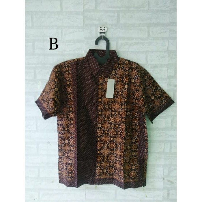 Kemeja hem batik dewasa cappucino