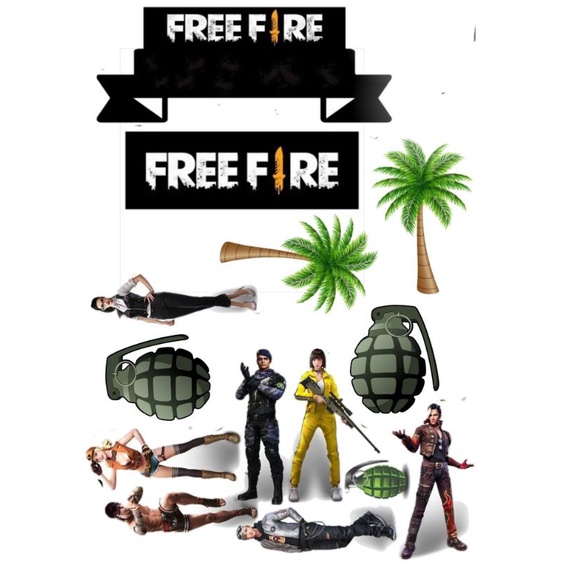 Jual Topper cake Free Fire Ff / baner kue ultah Shopee Indonesia