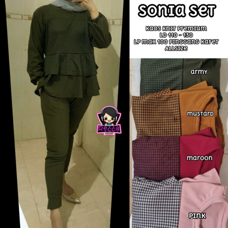 Sonia Setelan bahan Knit Premium