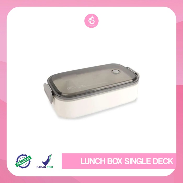 Samono wadah makan simpel/murah/Bonbox Simpel White lunch box