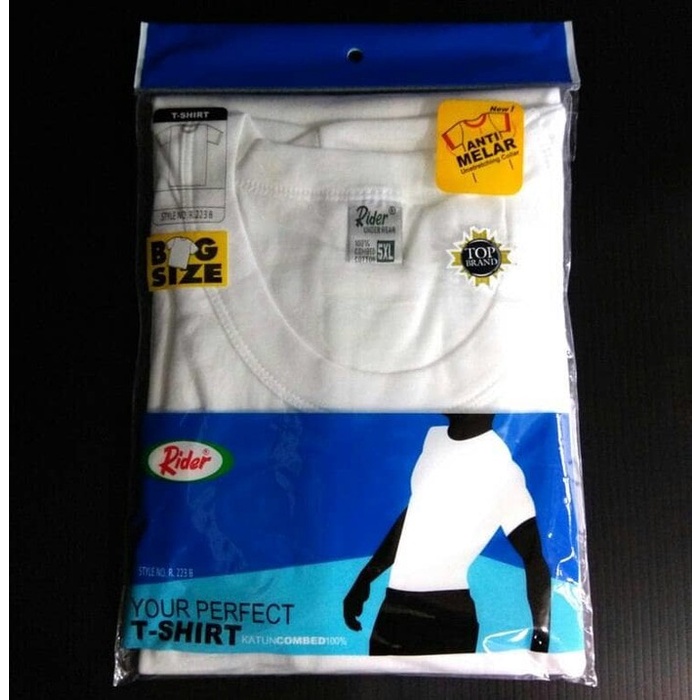 Kaos Oblong O-Neck BIG SIZE RIDER R 223 BSP Putih ISI 1Pcs