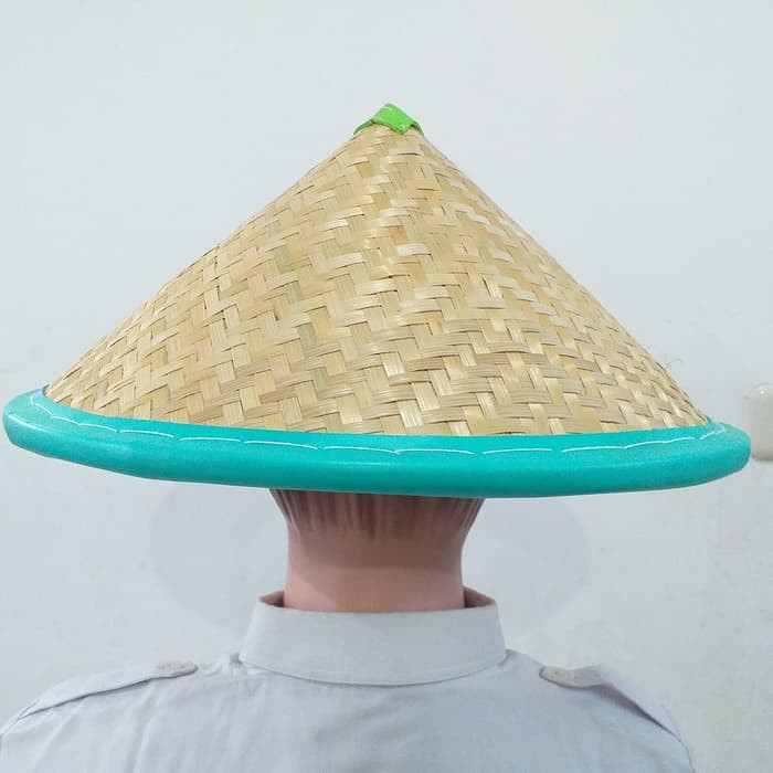 Topi Tukang Kebun / Topi Anyam Rotan Petani List Warna***