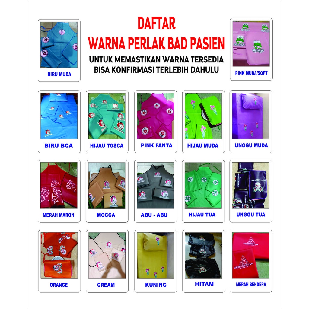 1Set sprei bed kebidanan, klinik, RS dll ( gratis sablon nama)