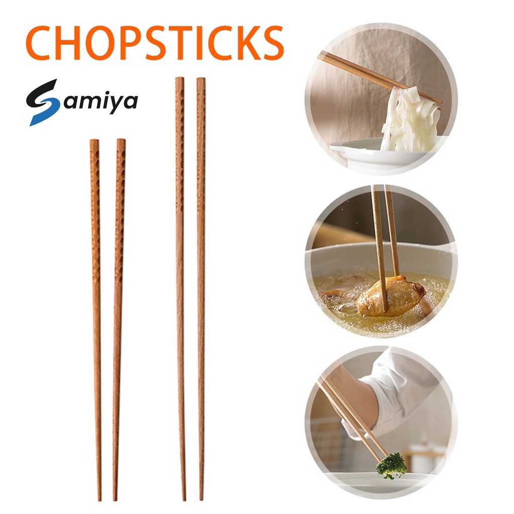 wooden long chopstick 33cm dan 42cm / sumpit kayu bakmi / chopsticks panjang hot pot masak tumis