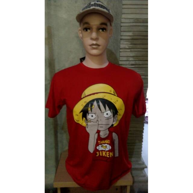 Kaos baju t-shirt anime kartun one piece luffy ngupil