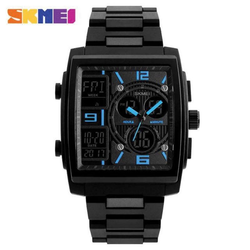 [COD] 1274 Jam Tangan Pria Digital Analog Stainless Steel Anti Air