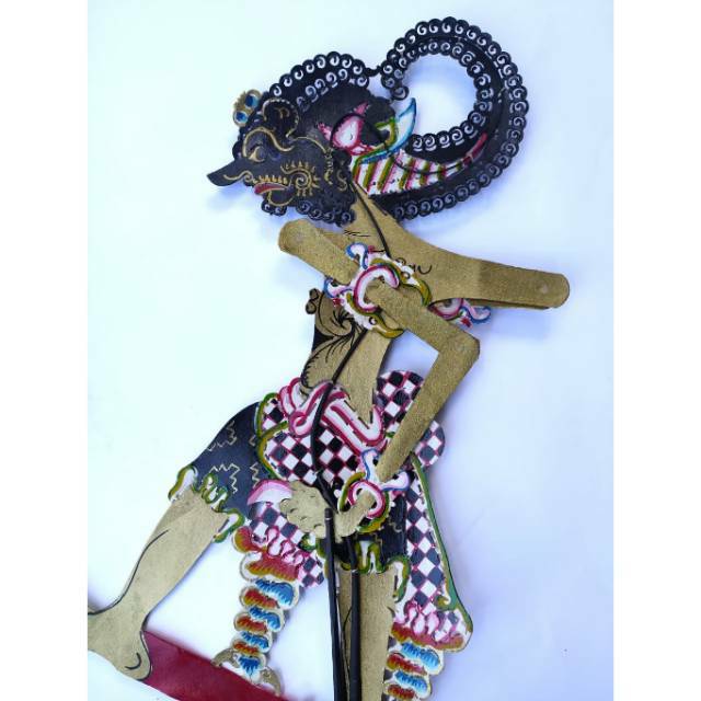 (BISA COD)  KERAJINAN MINIATUR WAYANG KULIT RADEN WERKUDARA BIMA UKURAN BESAR 65 x 35 cm DEKORASI