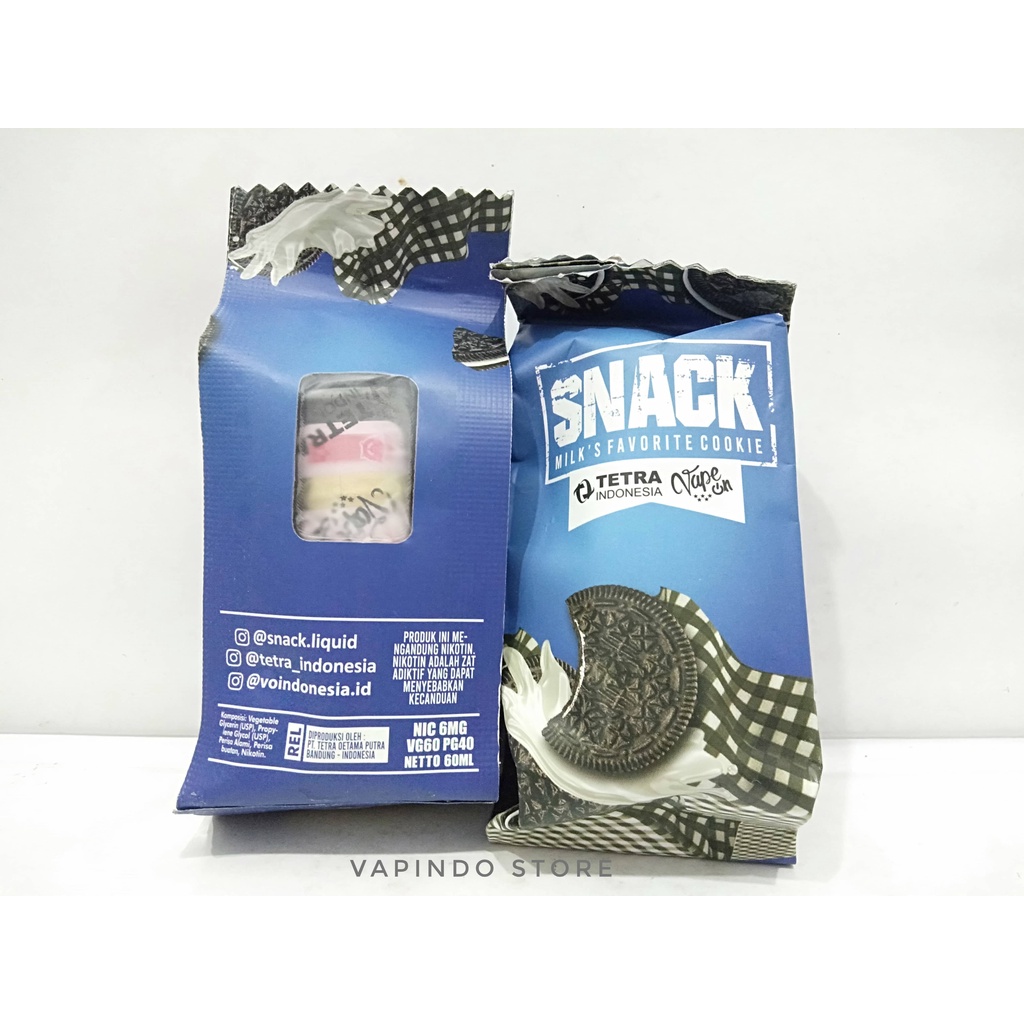 NIC 6MG SNACK V3 MILKS FAVORITE COOKIES 60ML BY TETRA LIQUID VAPE