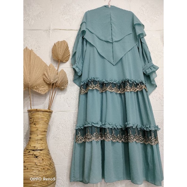 Gamis Syari Ceruty Renda Besar-Wardah
